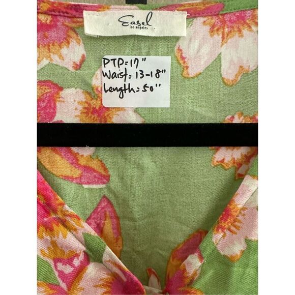 Easel Los Angeles Ruffled Sleeves Floral Midi Dress - Picture 5 of 5